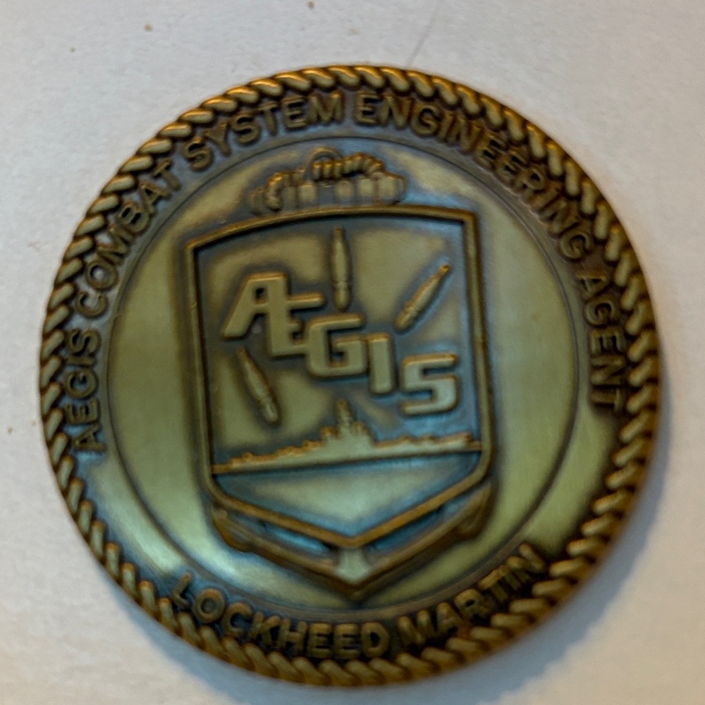 Aegis Combat System Engineering Agent Brass Challenge Coin - Bronze